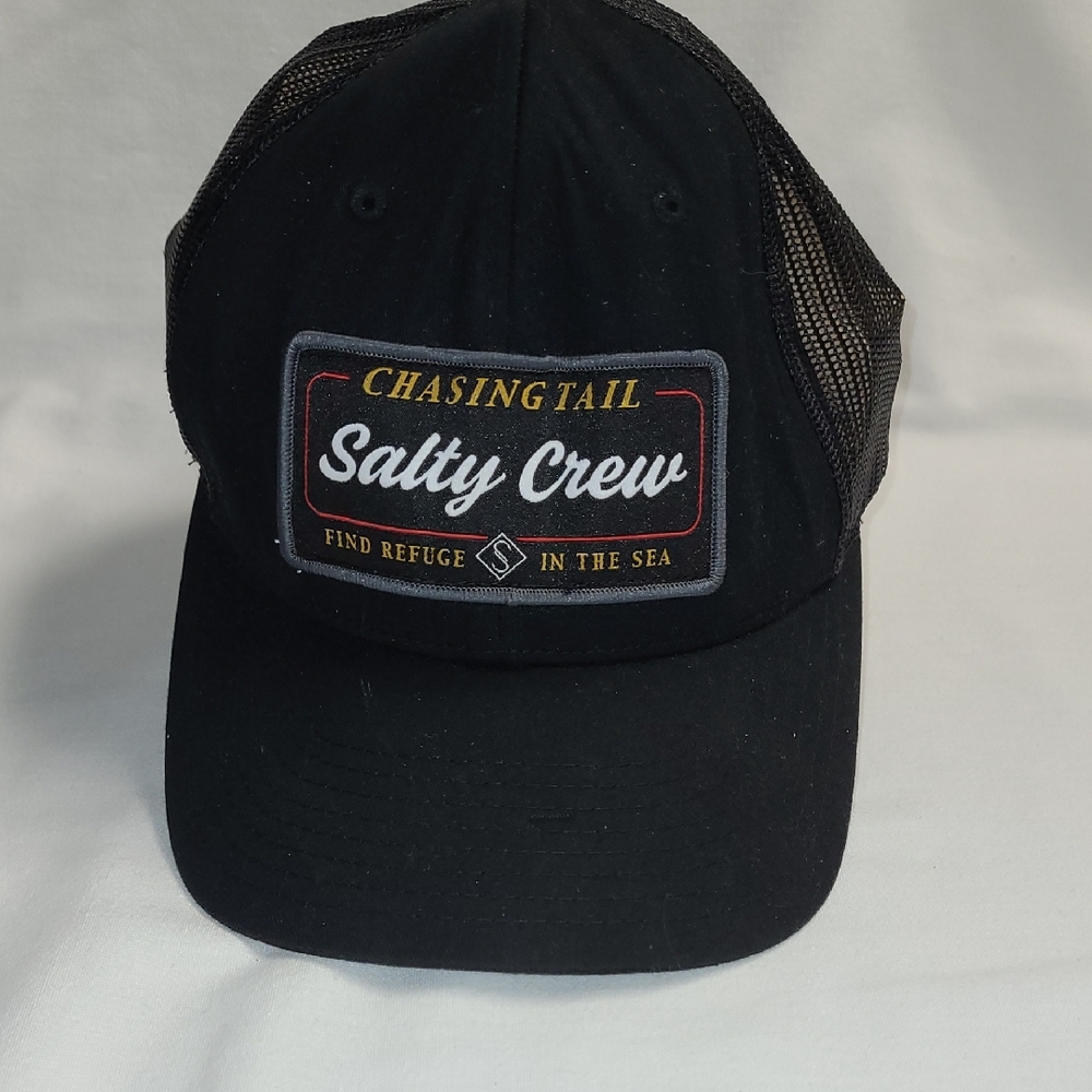 Salty Crew Black and Gold Trucker Cap